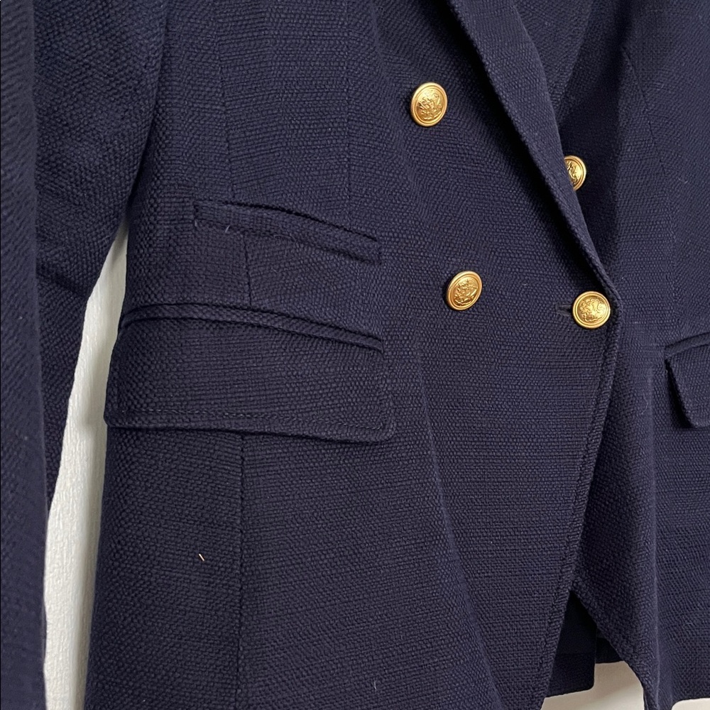 Banana Republic Women's Dark Blue Blazer with Gold Buttons - Picture 4 of 4